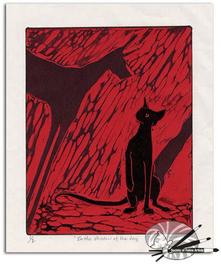 Marian Forster 'In the shadow of the dog!'' Reduction relief print limited to 2£120
